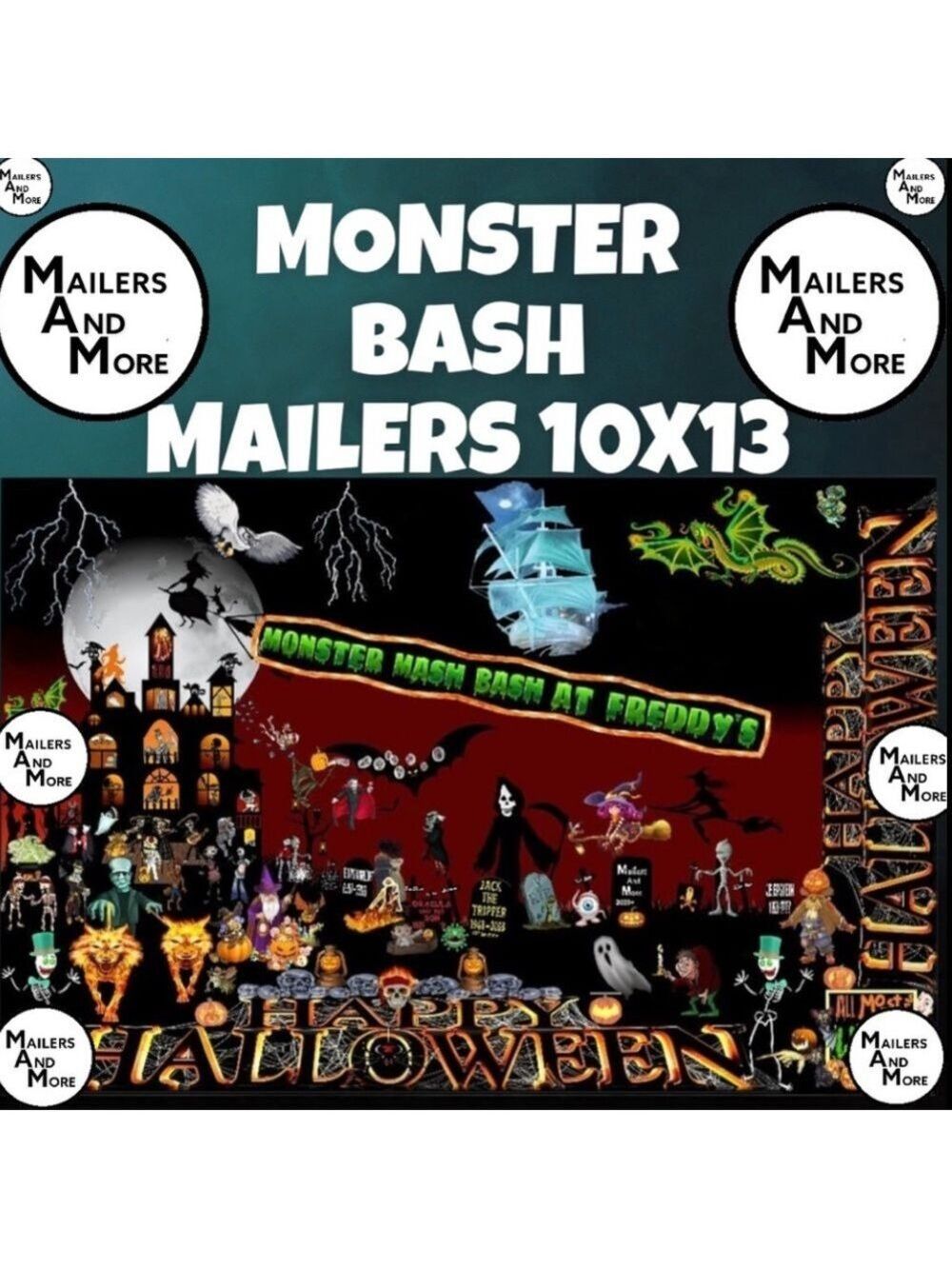 50 10x13 Poly Mailers Halloween Shipping Envelopes PRICE IS FIRM MONSTER Fall - Picture 6 of 8